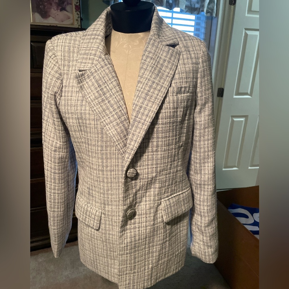 For All Mankind gray and light blue blazer.  New with tags.